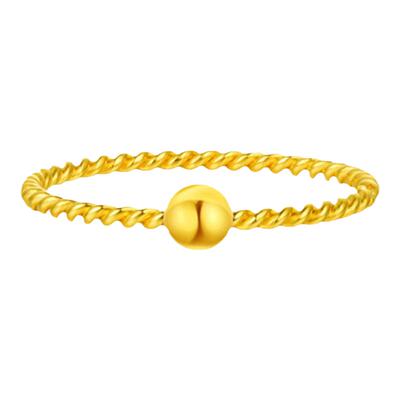 999足金黄金转运珠戒指女