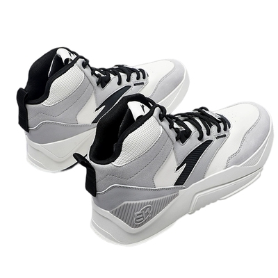 高帮鞋安踏熊猫系带男