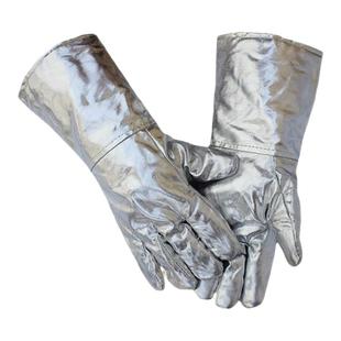 铝箔隔热耐高温手套防烫熔炼五指防辐射热加厚烤炉烤箱300度500度