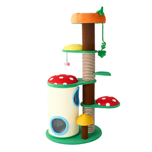 zeze蘑菇屋猫爬架猫窝抓柱一体不占地多层跳台猫咪玩具四季通用