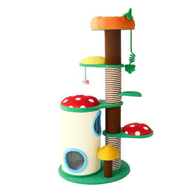 zeze蘑菇屋猫爬架猫窝抓柱一体不占地多层跳台猫咪玩具四季通用
