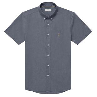 Hazzys哈吉斯夏季短袖简约休闲潮流男装多色商务通勤衬衣百搭上衣