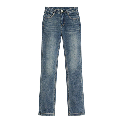 韩女美臀修容丰胯直筒牛仔裤女