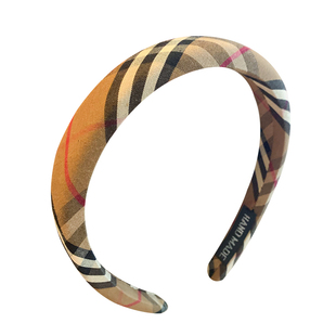 韩国学院时髦高端基础百搭撞色格纹发箍高颅顶充棉显脸小头箍发捆