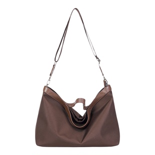 CKKUI 复古栗子棕防水尼龙包包2026新款水松底斜挎包大容量单肩包