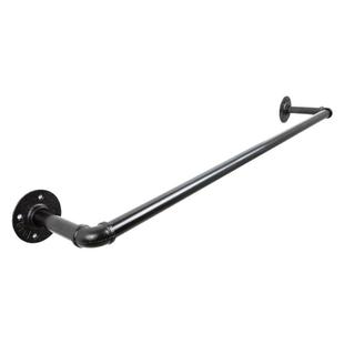 阳台晾衣杆固定式晾衣架单杆侧装室内外飘窗简易挂衣杆服装店挂衣