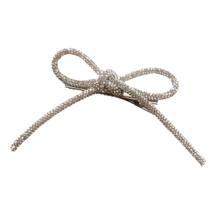 超闪亮晶晶水钻蝴蝶结发夹女精致高级感一字夹高端头饰品编发卡子