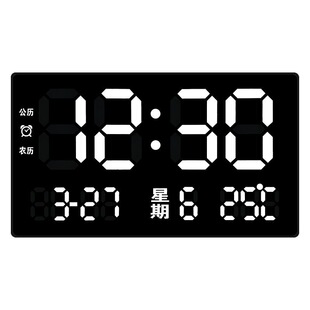 新款卫星授时电子钟万年历时钟高清夜光智能闹钟多功能全自动对时