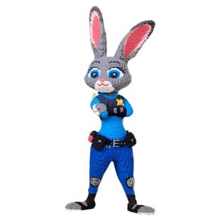 正版新款超大号国潮朱迪兔小颗粒拼装积木儿童益智玩具潮玩高难度