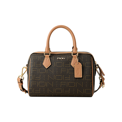 Fion/菲安妮女包老花波士顿包新款手提包大容量通勤单肩斜挎包包