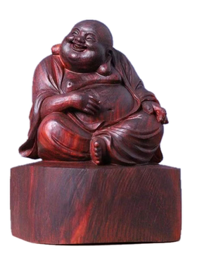 家居装饰木雕摆件弥勒佛红木紫檀