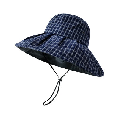 夏季防晒遮阳格子渔夫帽子女生