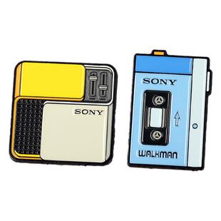潮设会自制 SONY金属徽章胸针Walkman别针ins饰品 复古潮流冰箱
