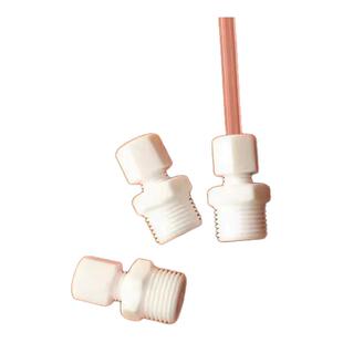 四氟卡套接头外螺纹NPT牙直通接头铁氟龙管转接头PTFE直接防腐蚀