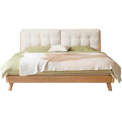 源氏木语橡木灯芯绒软包双人床