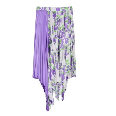 谜底2022春秋新款不规划下摆伞裙紫罗兰半身裙时尚艺术221MB0153