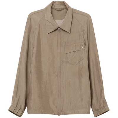 JDV商场同款卡其色醋纤衬衫夹克