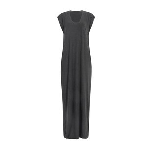 OTHERSTORE 越穿越爱 简约U领磨毛连衣裙女百搭茁型显瘦长款裙子