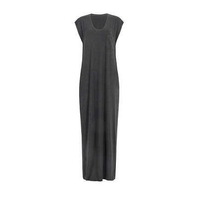 轻肤好穿极简U领茧型长款连衣裙