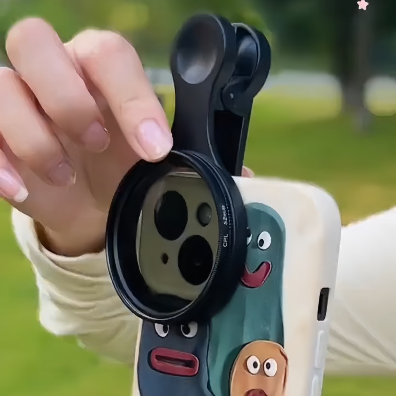 偏振镜镜头手机摄影带夹子CPL消除高清滤镜调水面纹防反光拍照