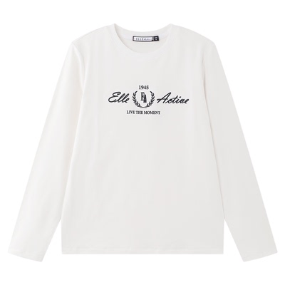 ELLEACTIVE运动休闲圆领长袖T恤
