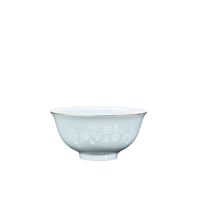 景德镇釉下彩青花瓷玲珑影青面碗白瓷饭碗高颜值餐具套装乔迁礼物