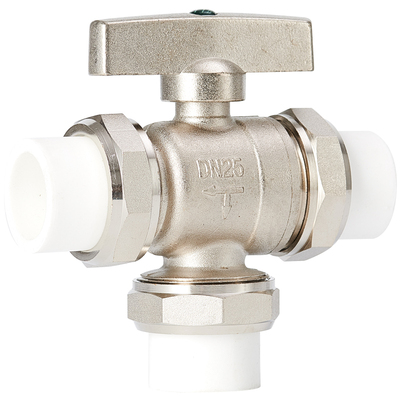 百战阀门ppr三通球阀黄铜