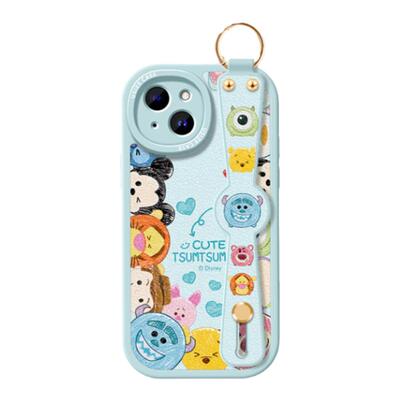 迪士尼适用苹果15腕带手机壳iphone14保护套13女款12可背11防摔xs硅胶8全包promax斜挎挂绳6s萌宠7新plus软壳