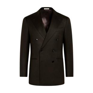SUITSUPPLY-深棕色S120支羊毛法兰绒商务休闲西装上衣外套