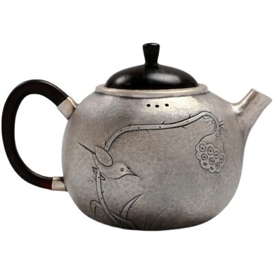 纯手工一张打日式复古莲蓬银壶