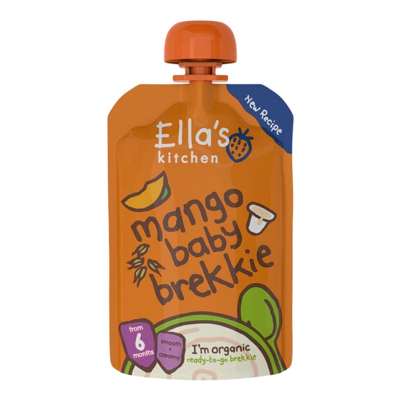 Ella's Kitchen 进口英国婴幼儿有机芒果奶酪燕麦糊100克营养辅食