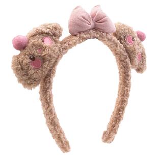 粉色小狗狗蝴蝶结洗脸发箍女款可爱网红2025新款卡通头箍发卡头饰