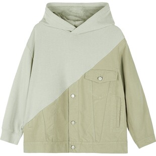 蓬马大童夹克外套套头连帽面料拼接春秋装男女儿童pomme de terre