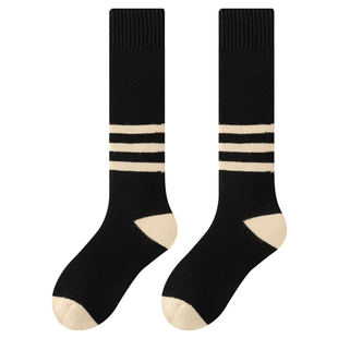 小腿袜女款冬季长筒袜子加绒加厚保暖高筒袜冬天毛绒护腿防寒长袜