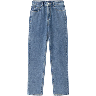 VIKTORIACHAN牛仔系列 廓形中腰宽松直筒牛仔长裤