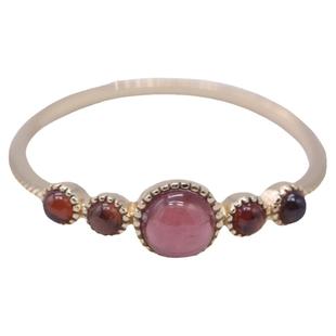 Bouquet de roses 玫瑰花束 日系显白天然酒红石榴石925纯银 戒指