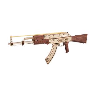 rokr若客AK47木质枪拼装模型儿童礼物男孩若态狙击枪益智积木玩具