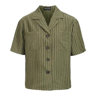 【TZ killer】Striped textured shirt 条纹肌理短袖衬衫