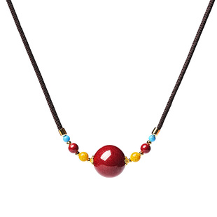 宫里上新朱砂项链女款秋冬红色朱砂吊坠本命年新中式配饰生日礼物