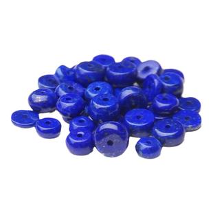 天然青金石散珠 5-11MM算盘珠 DIY隔珠 隔片 佛珠文玩 配饰