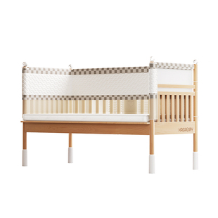 hagaday哈卡达婴儿拼接床加宽床边实木儿童高护栏婴儿床大人可睡