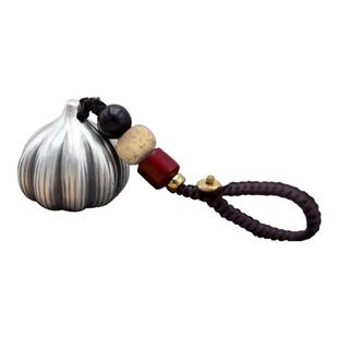 中国黄金胜算在握挂件纯银足银999银大蒜手把件嬴算钥匙扣礼物