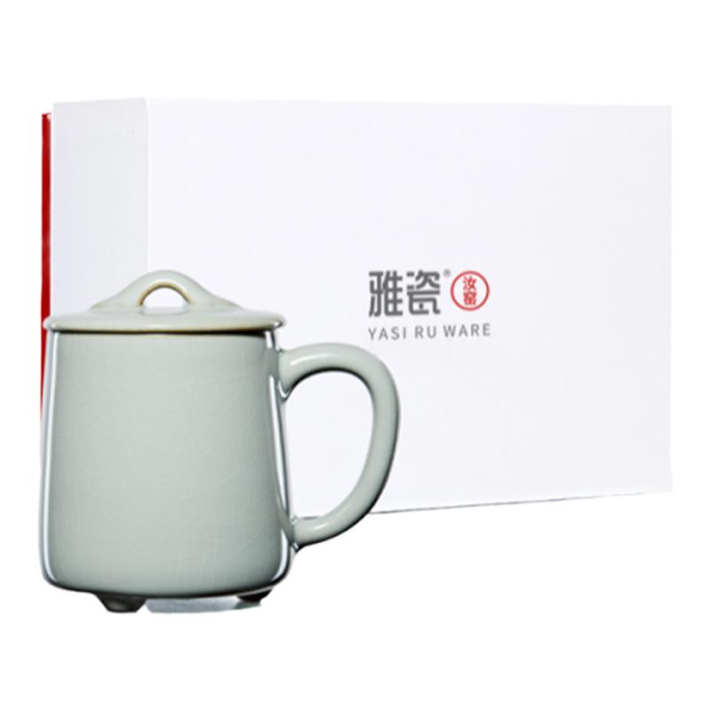 雅瓷汝窑修心杯办公室男士马克杯