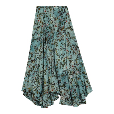 花案半身裙女轻奢设计感a字长裙