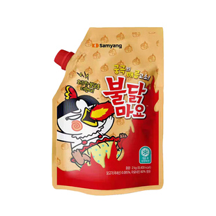韩国进口三养火鸡面酱2kg超辣方便面蛋黄火鸡酱餐饮调味商用大包