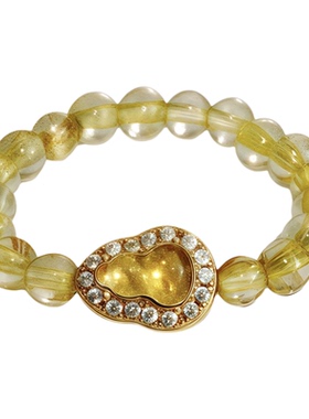 金发晶碧玺戒指女招财纳福黄水晶