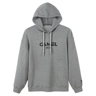 骆驼运动卫衣男款女款舒适休闲简约纯色外套男款连帽短款宽松长袖