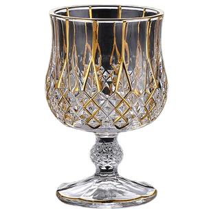 轻奢描金线洋酒杯啤酒杯高脚杯烈酒杯水晶白兰地杯酒具红酒杯套装