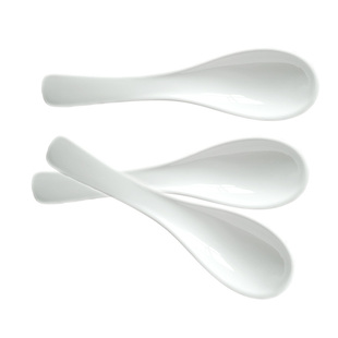 50支装26克厚白色酒店A8密胺仿瓷骨瓷塑料小勺子汤勺调羹餐具包邮