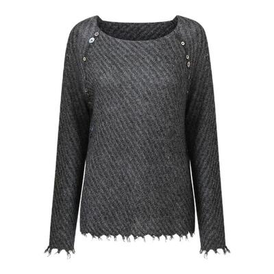 halfmoon x LOOKNOW2026春季新款灰色暗斜纹长袖衫女